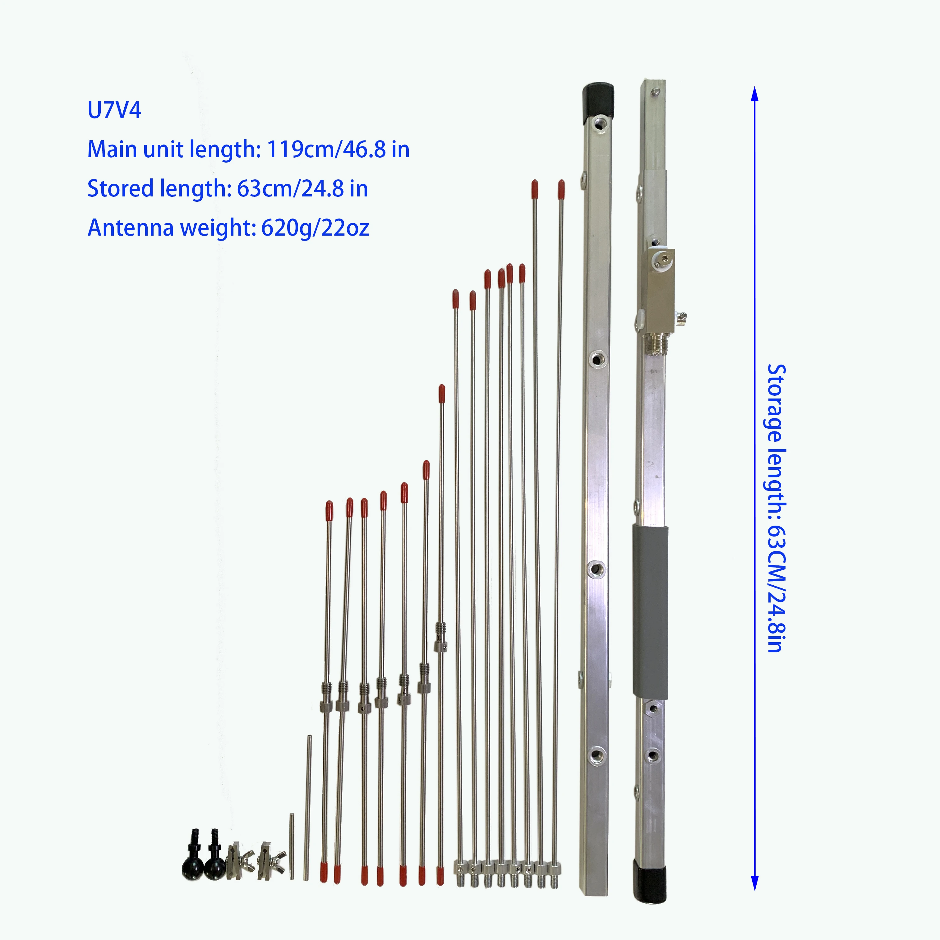 Antena Yagi ręczna 430/144MHz dwuzakresowa UHF 7EL VHF 4EL odłączana i przenośna, regulowana dla pasma amatorskiego — zdjęcie produktu 3