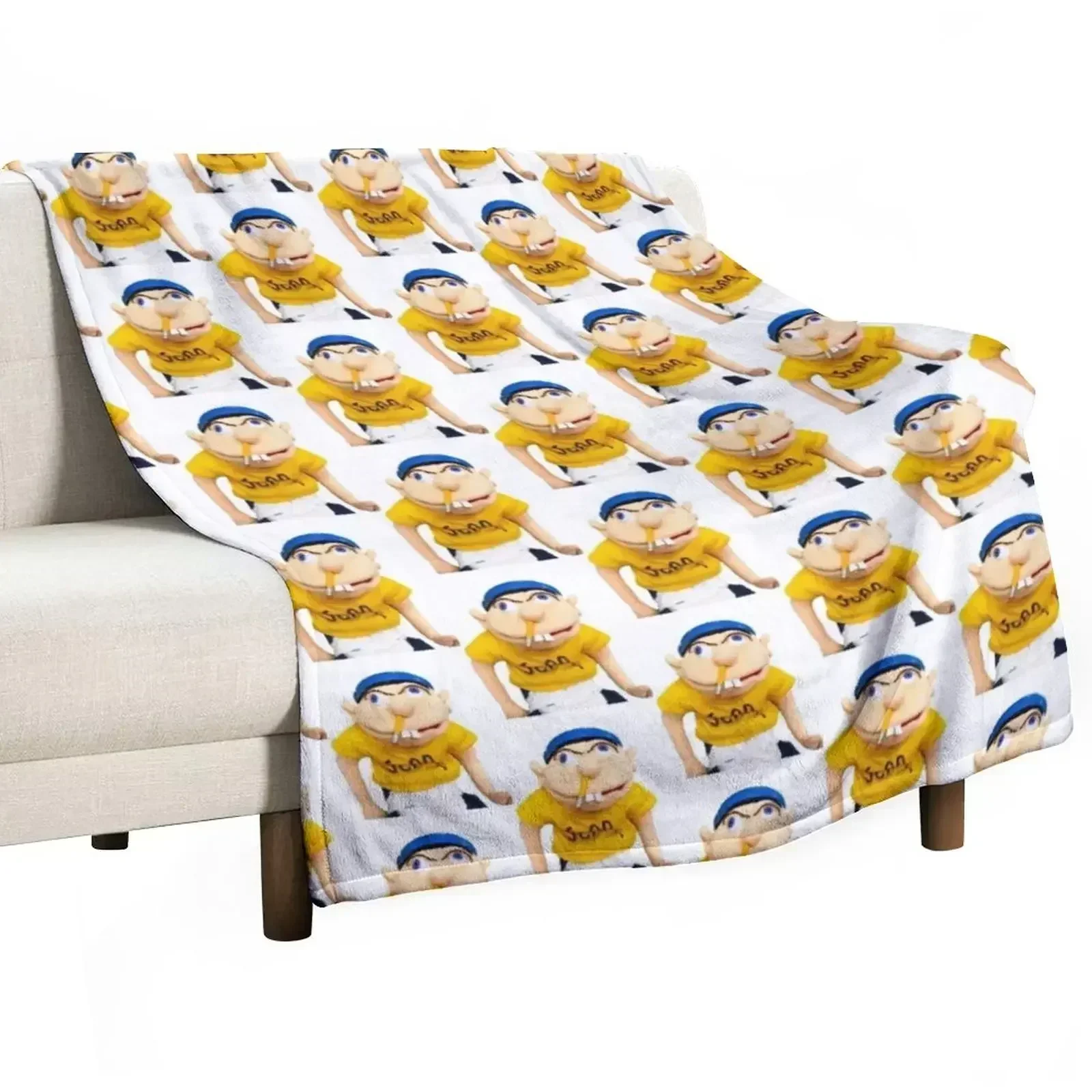 BEST SELLER - SML Jeffy Merchandise Throw Blanket Flannel Fabric Thin Travel for winter Bed covers Plaid Blankets