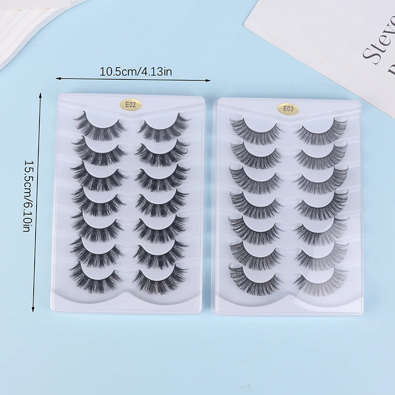 Cílios postiços Ferramenta de Extensão, 3D Mink Lashes, Russo Strip Lash, Falso Cils Maquiagem, Atacado, Acessórios, 7 Pares