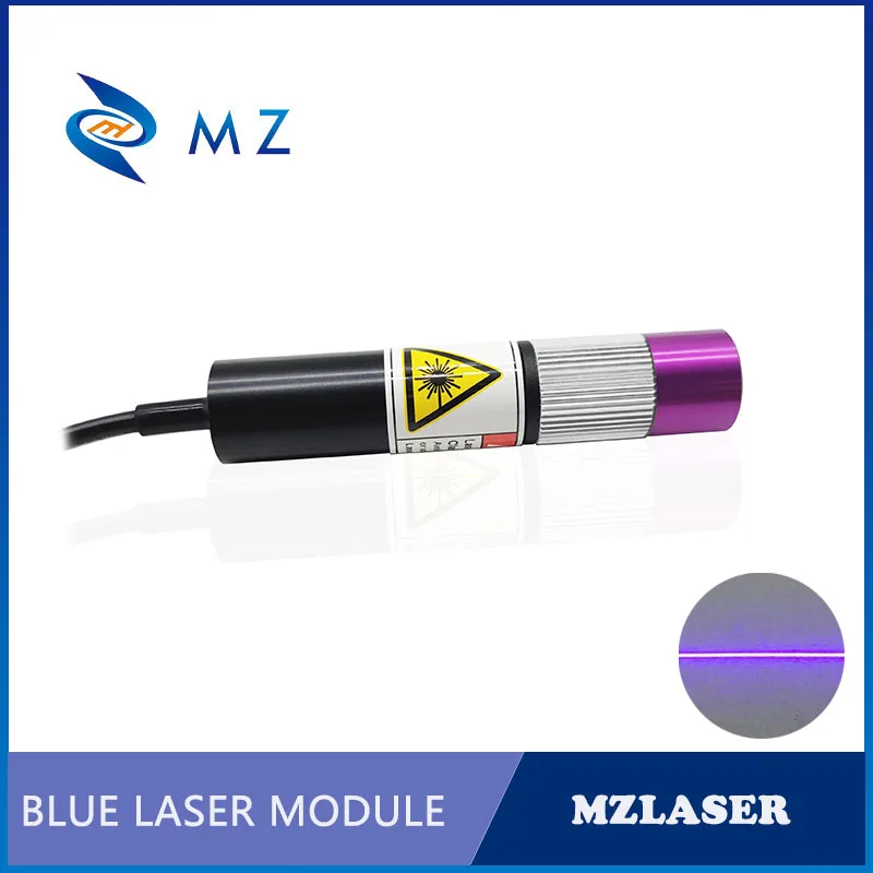 Compact Adjustable Focusing 405nm 50mW Blue Violet UV Line Laser Module with Adapter And Power Supply D16mm