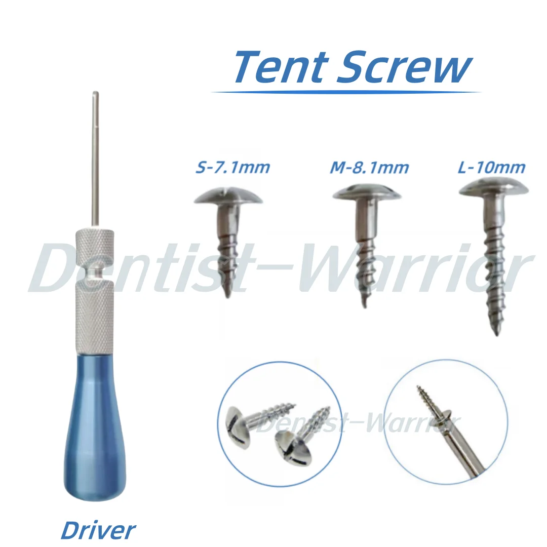 Dental GBR Bone Screw Tent Screw Tacks Universal Handle Tip Guide Bone Regeneration Membrane Tenting Screwdriver