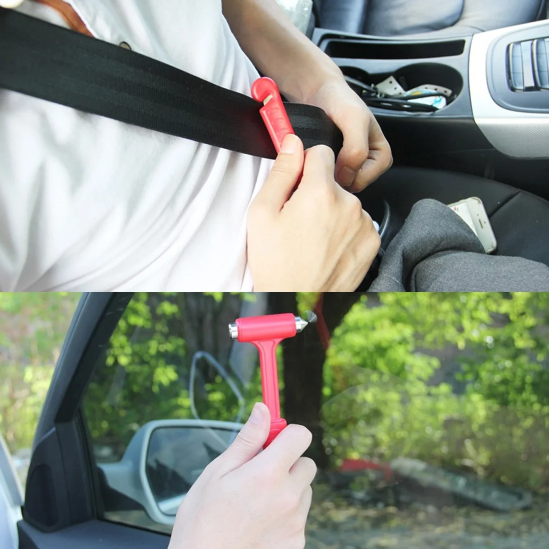 Herramienta de Escape de emergencia para coche, martillo de Escape de autoayuda, rompecristales de emergencia contra incendios, artefacto de vidrio para golpear, Mini martillo de seguridad