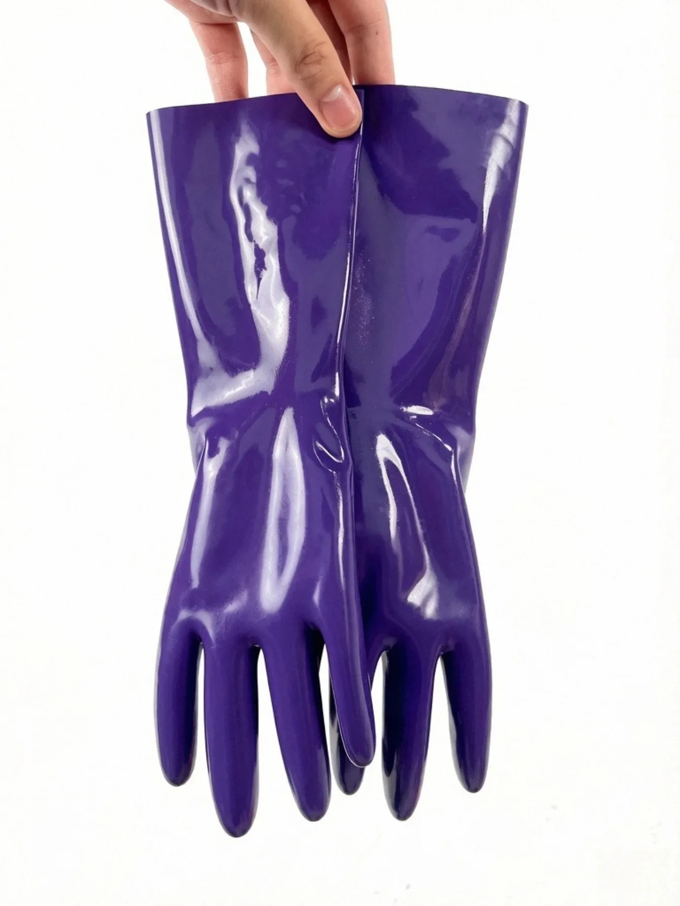 Purple High Gloss Short Gloves Stage Performance Accessories