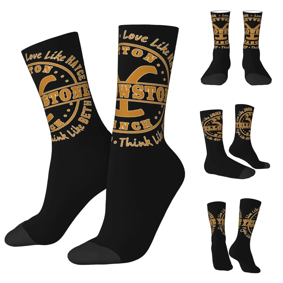 Cowboy Et De Yellowstone Dutton Ranch cosy Unisex Socks,Cycling Happy 3D printing Socks,Street Style Crazy Sock