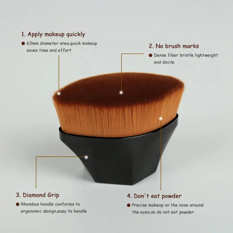 1~10PCS Hot Sale Six Corners Powder Brush Hexagon Single Brush No Trace Foundation Brush For Liquid Make Up Brush