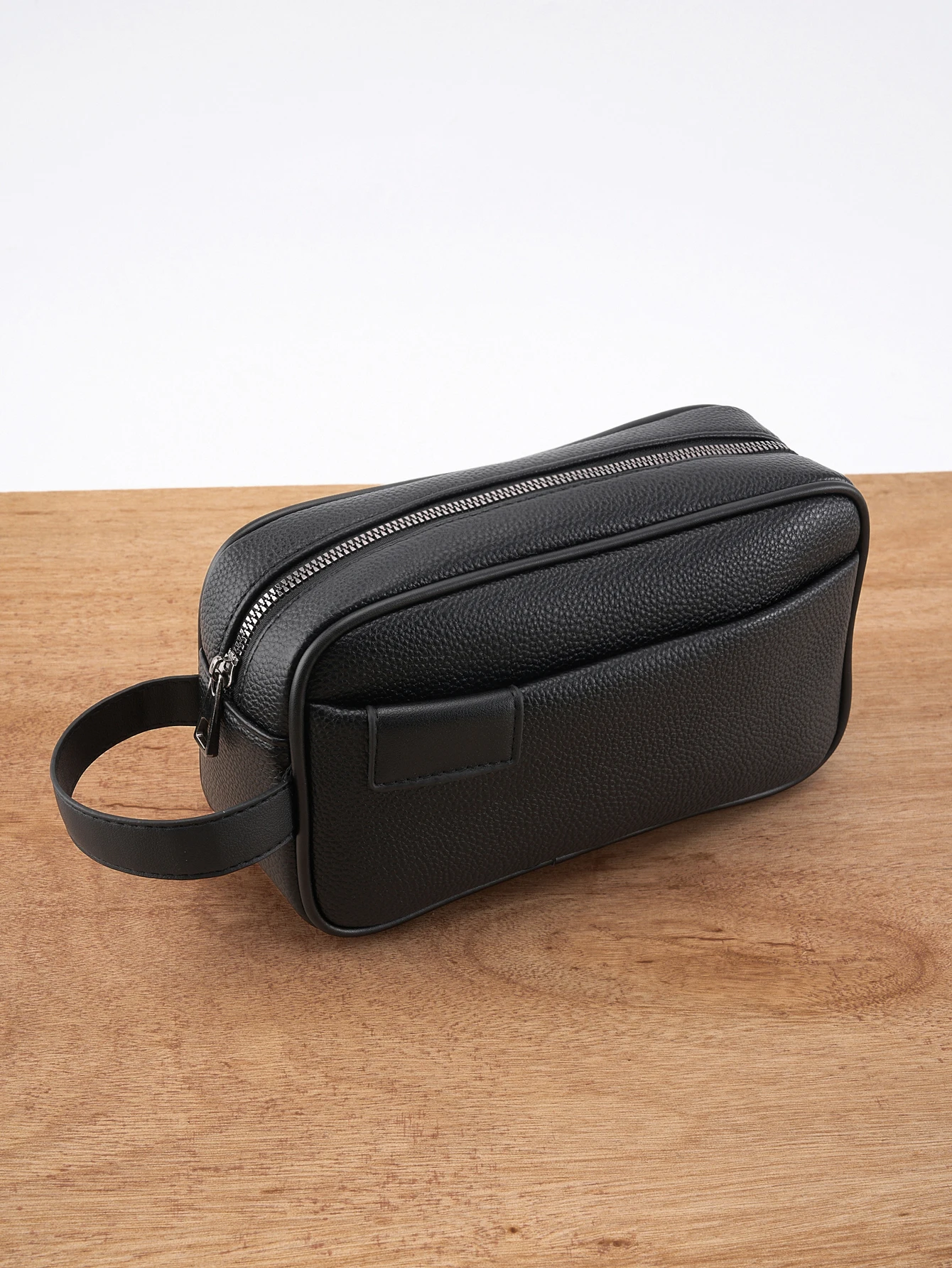 Herren-Handtragetasche aus PU-Leder – leichtes strukturiertes Design mit abnehmbarem Handschlaufe, Taschen-Organizer mit Reißverschluss, passend für Essentia – Detail 3