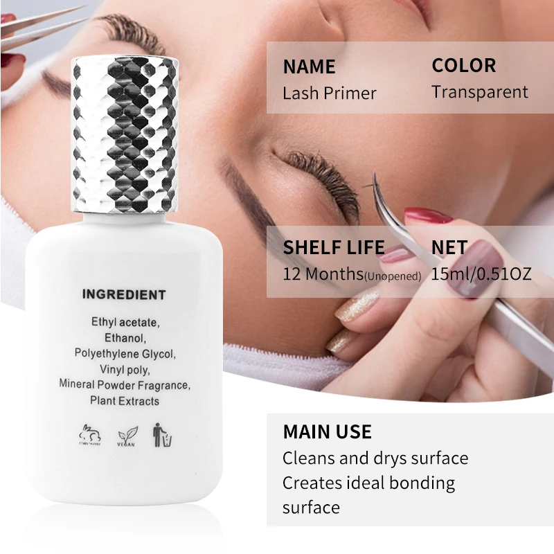 15ml Eyelash Glue Primer For Lash Extension Strength Glue Adhesive Bonding False Eyelashes Long Lasting Fixing Agent Glue Tools