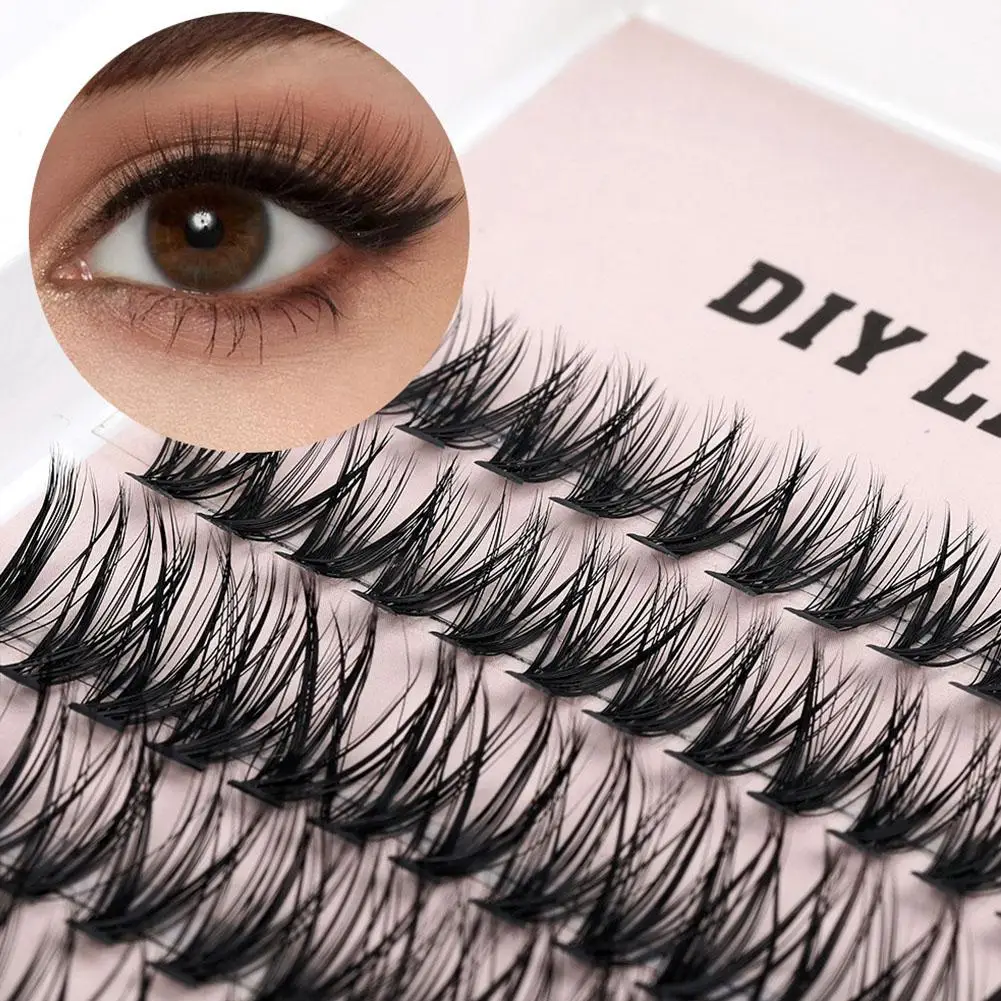 DIY Cluster Extension Lashes Kit Individual Lashes Set Fluffy False Eyelashes with Bond&Seal and Tweezer Makeup
