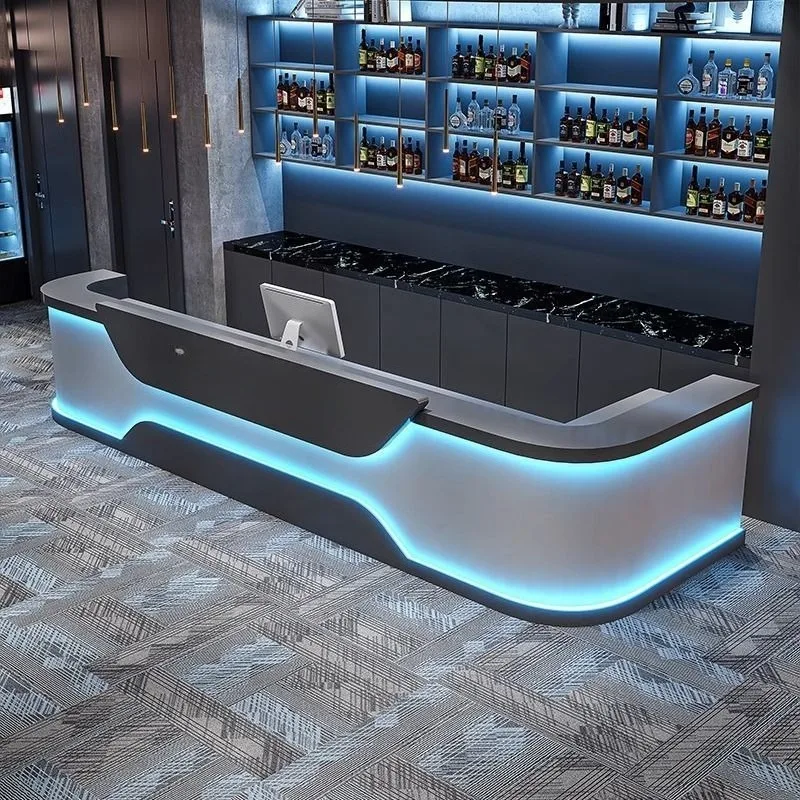 Industrial style modern billiards hall bar e-sports hotel internet cafe checkout page entertainment club front desk
