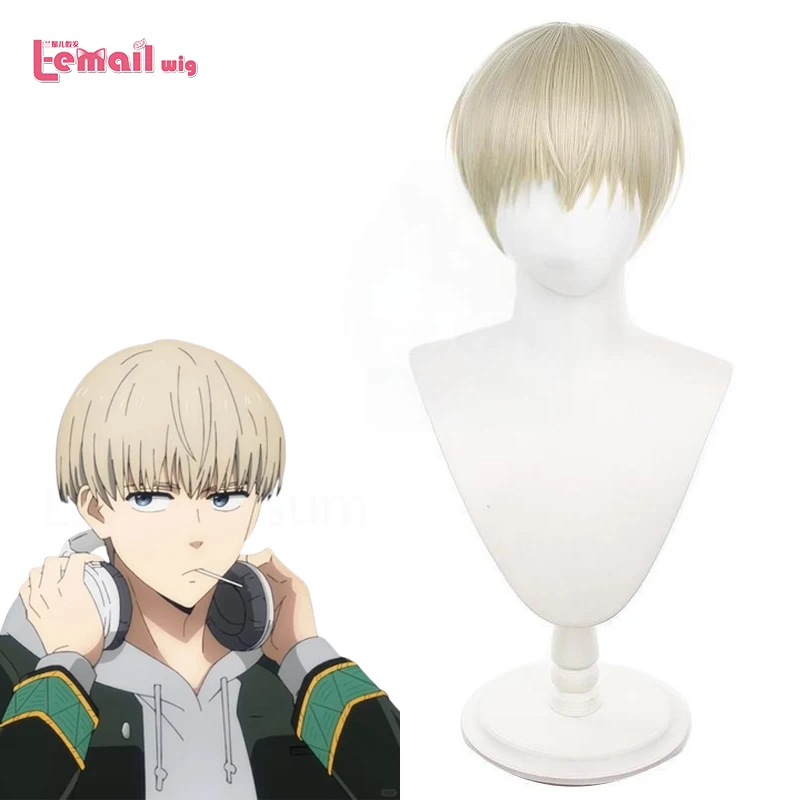 L-email wig Synthetic Hair Anime Wind Breaker Ren Kaji Cosplay Wig 30cm Short Hair Wigs Heat Resistant Wig