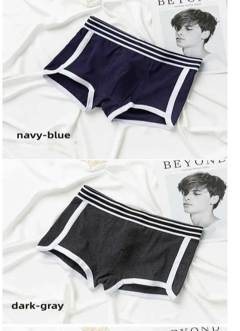 TOPMen\'s Cotton Boxers Underwear Men\'s Stripe Belt boxer briefs Underpants boxers for men Comfy Breathable Male Panties Shorts