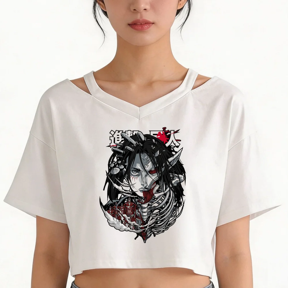 Attack on Titan crop top women cheap anime japanese gothic funny shirt harajuku baddie jojifuku party gyaru