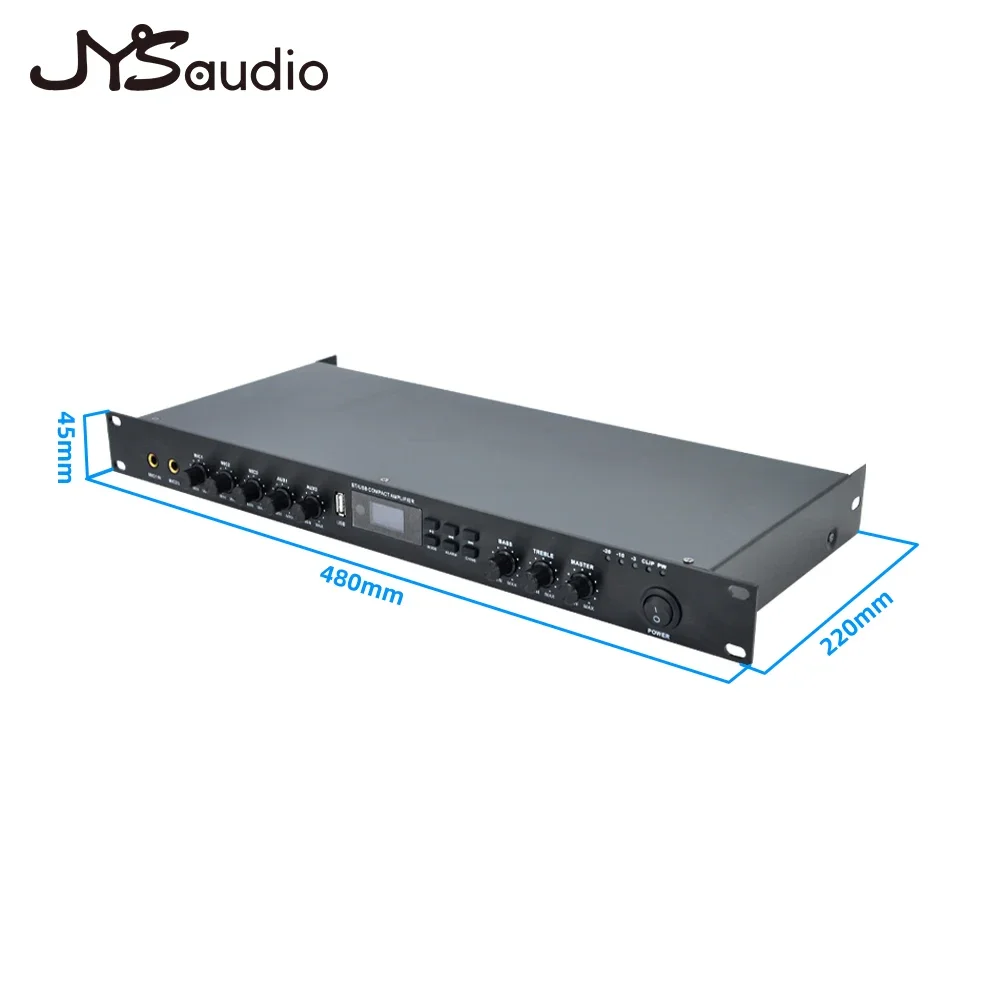 Professional Digital 1U Power Amplifier Audio for Disco Outdoor Concert Subwoofer Stage KTV Connect to 100V/70V/4-16Ω Speaker