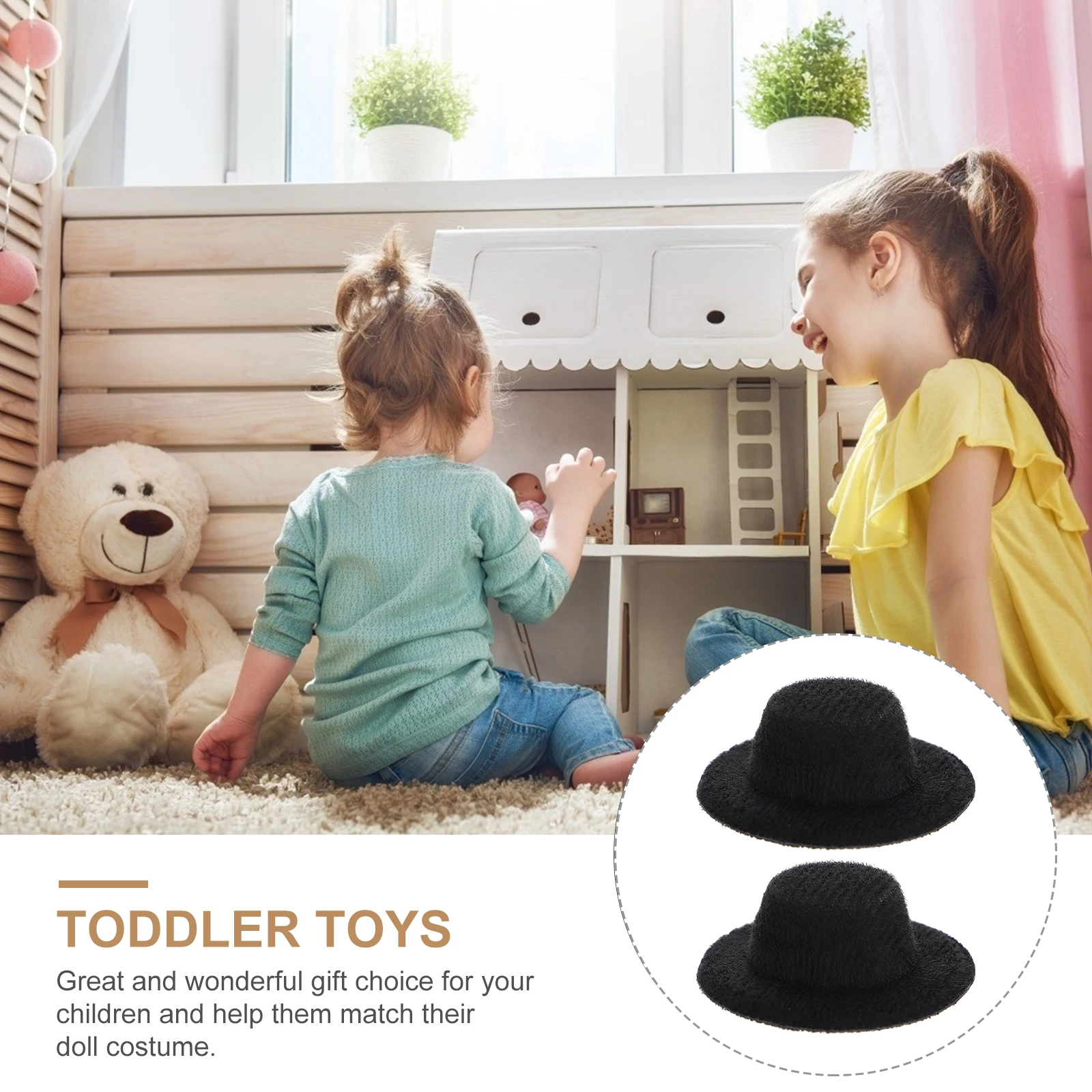 20pcs Black Mini Hats Miniature Formal Headwear For Diy Accessories Stylish Hair Decoration Mini Formal Hats Lightweight