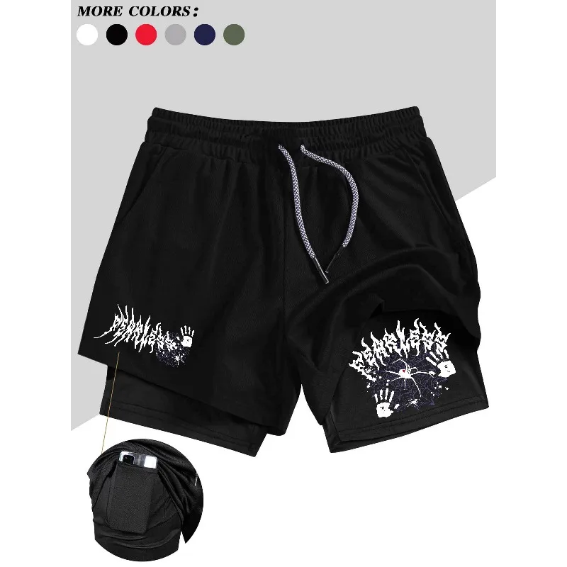 Men's Quick Drying Shorts with Y2K Style Pockets - Double-layer Breathable Shorts Suitable for The Gym