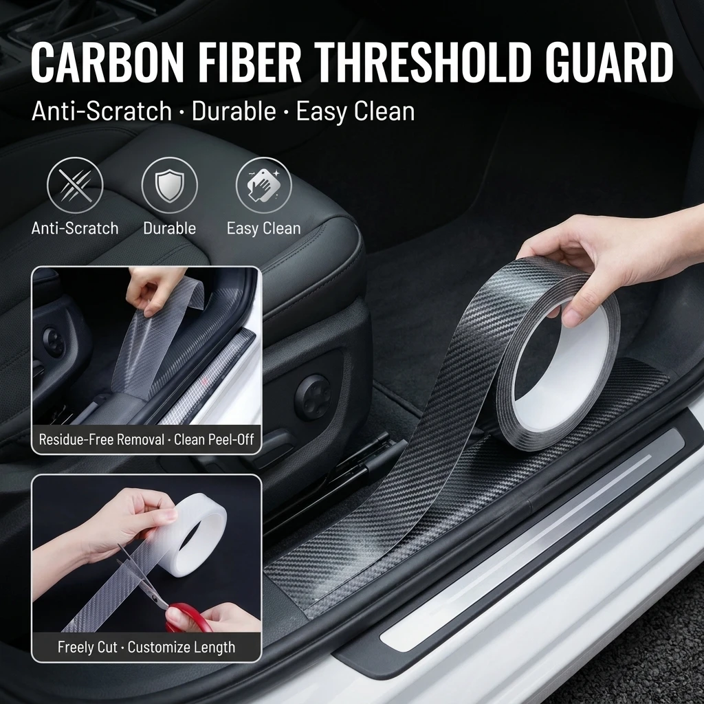3m Nano Carbon Fiber Car 3D Tape Sticker Door Mirror Paste Protector Strip DIY Protection Protective Film Waterproof Adhesive
