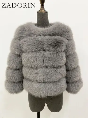 ZADORIN S-6XL Mink Coat Winter Black White Faux Fur Coat Woman Elegant Fluffy Faux Fur Jacket Top Short Fur Coats Woman Clothing - Image 20