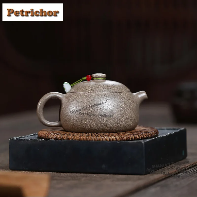 160ml Yixing Purple Clay Teapots Famous Handmade Qin Quan Pot Raw Ore Multi-coloured Section Mud Tea Maker Kettle Zisha Tea Set