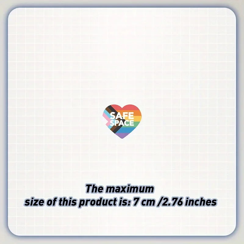 1SET Safe Space Inclusive Sticker, Vinyl Decal for Journals, Car Windows, Bottles – Stand Out with This Colorful Heart Design"