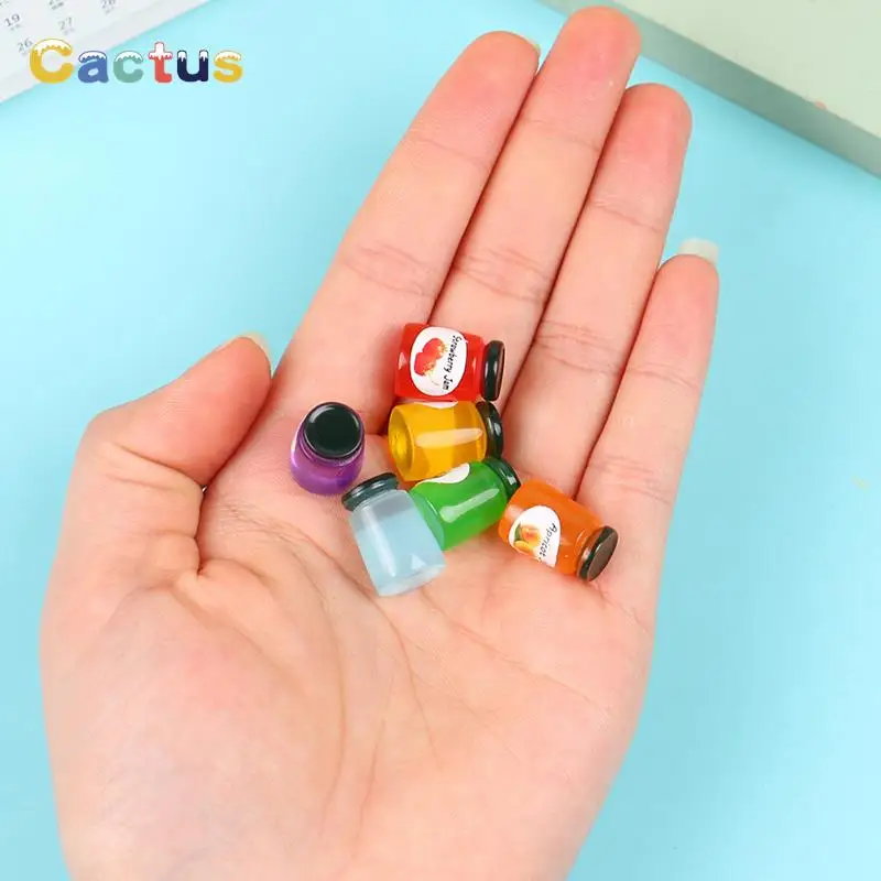 5PCS Mini 1:12 Dollhouse miniture Jam Doll Pretend Play Food Toy Kitchen decoration Accessories