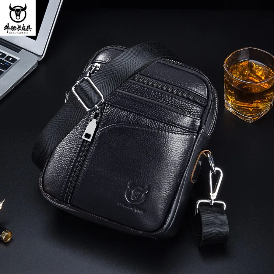 

【Новый стиль】Мужской кожаный рюкзак Cow Captain из натуральной кожи, деловой повседневный рюкзак на одно плечо, многофункциональный вертикальный корейский рюкзак.