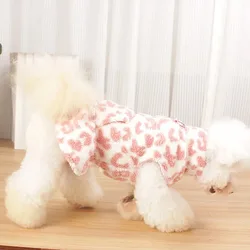 Abrigo suéter polar de leopardo para perros pequeños y Chihuahua