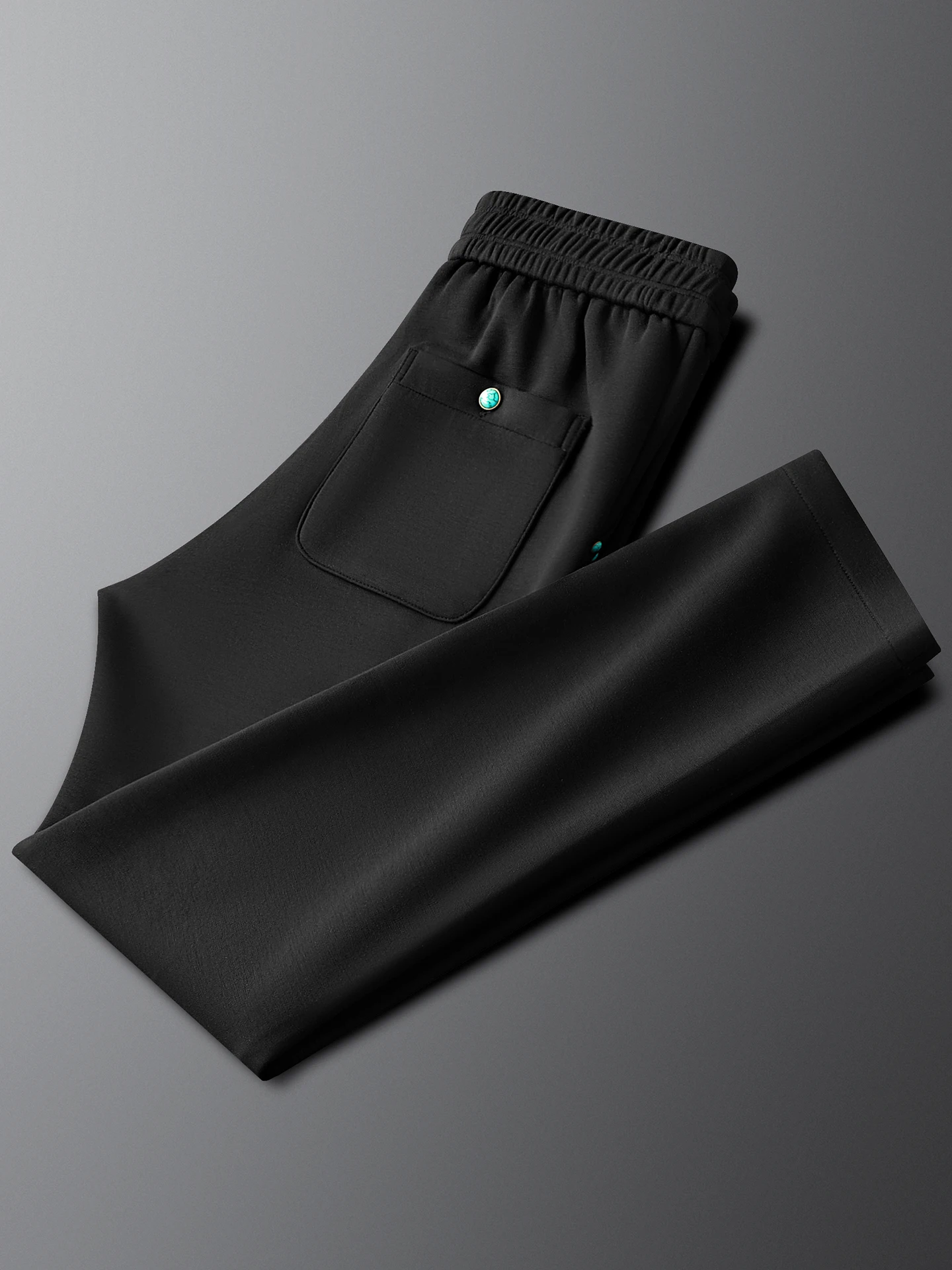 

Pure Bla Slim Fit Casual Pants Men's Straight Leg Spor Sweatpants Elastic Waisand Autumn New Sle Lyrical Elastici