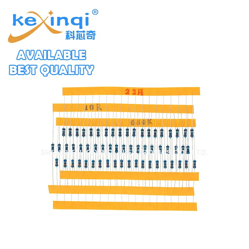 STOCK 600 Pcs 30 Kinds Each Value Metal Film Resistor Pack 1/4W 1% Resistor Assorted Kit Set 14-21 Kexinqi