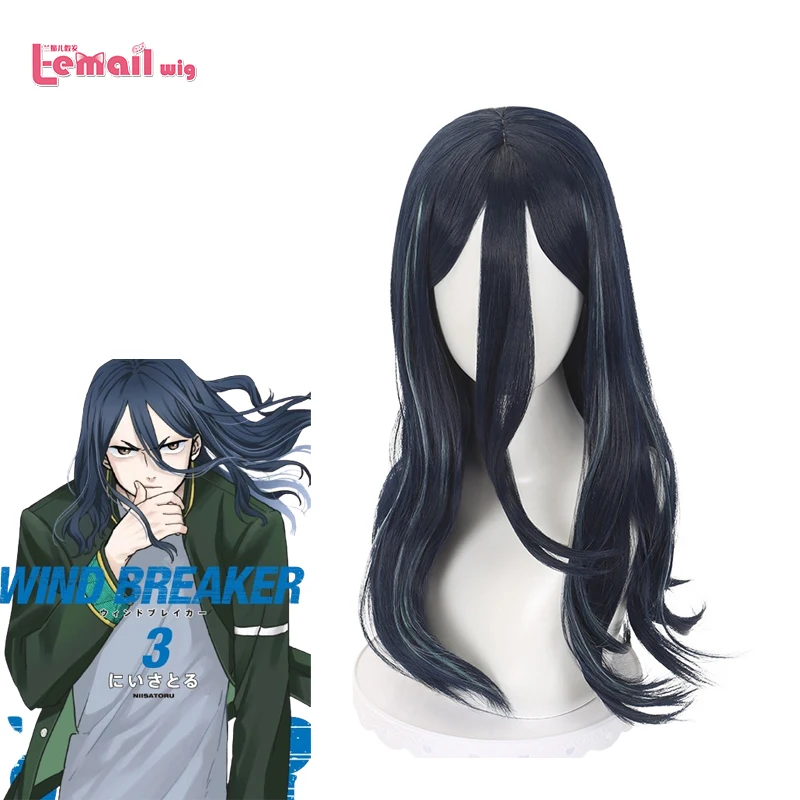 L-email wig Synthetic Hair Game WIND BREAKER Kyotaro Sugishita Cosplay Wig 60cm Black Color Cosplay Wigs Heat Resistant Wig