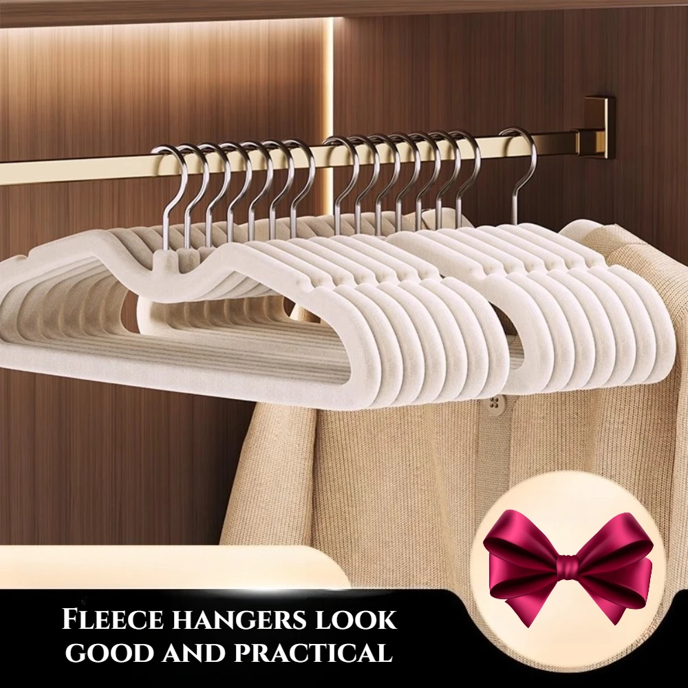 مجموعة من عشرة شماعات غير قابلة للانزلاق ولا تترك علامات للاستخدام اليومي في المنزل، بالإضافة إلى الشماعات السميكة للاستخدام المنزلي #1