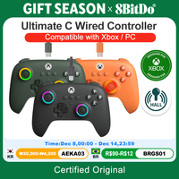 8BitDo Ultimate C Wired XBOX Controller Gamepads PC Xbox Series X S, Xbox One RGB Light Fire Ring Hall Effect Sticks for windows