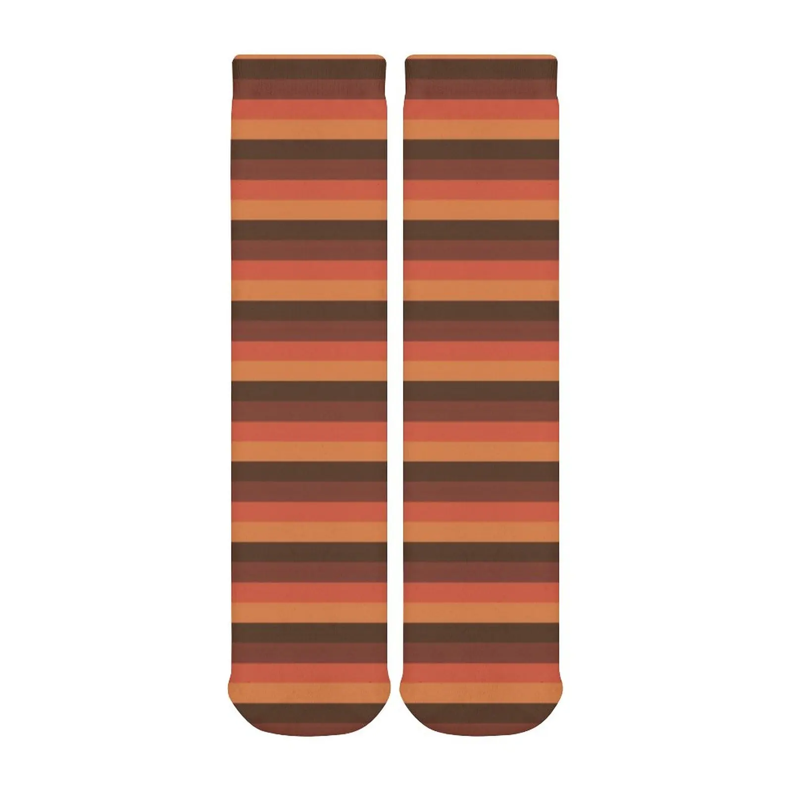 Cool Retro 70S Print Stockings Brown Orange Stripes Pattern Retro Socks Winter Non Slip Socks Female Outdoor Quality Socks