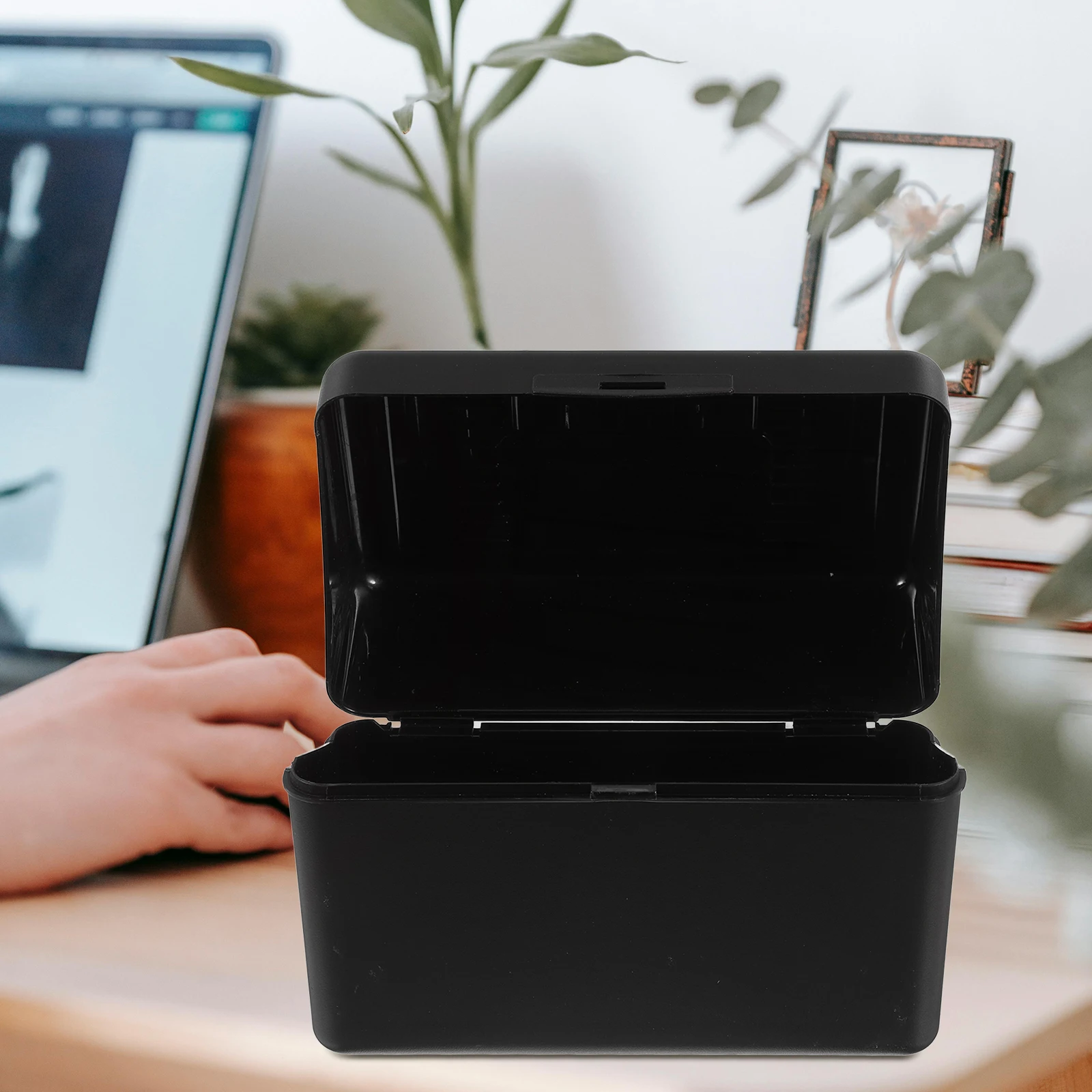 

1 set 1 Set Plastic Index Card Box Organizer Case With Lid For Recipe Flash Note Cards Storage Desktop Notecard Holder Compact