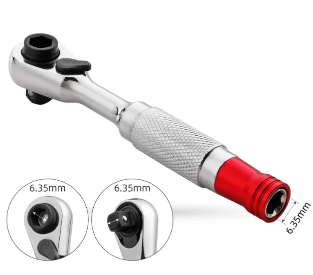 Double End Socket Wrench 1/4 Inch Counterclockwise Design High Torque Hand Tool For Bicycle Maintenance Precision Tightening