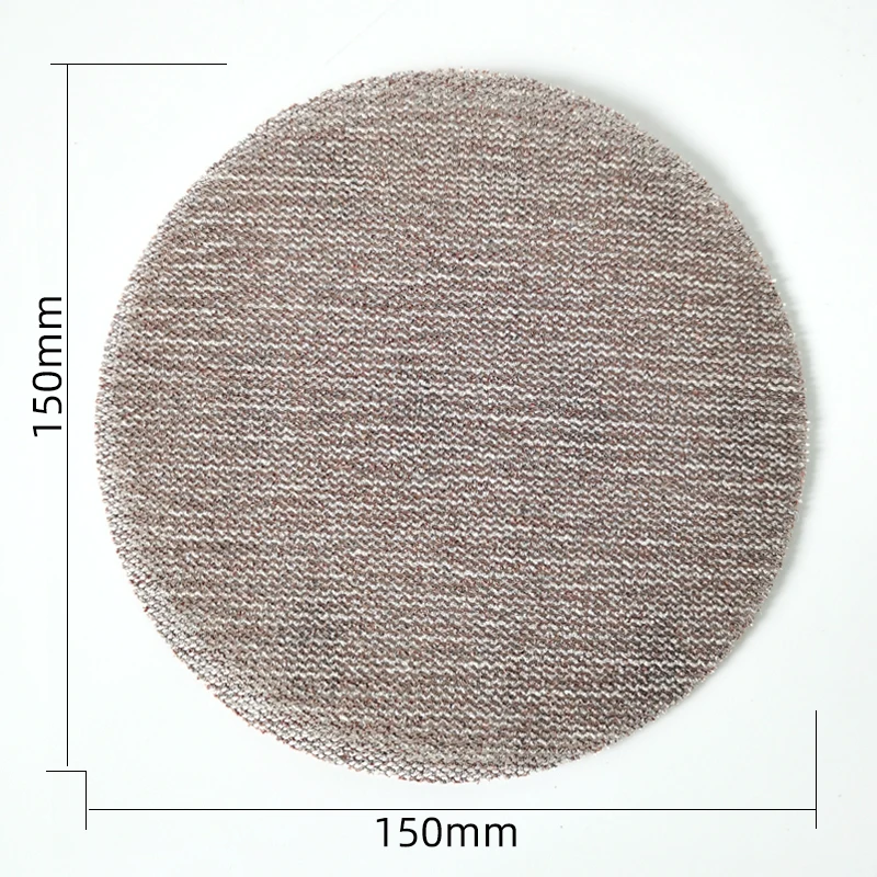 6 inch and 150mm dry mesh sand car atomic ash putty, self adhesive round polishing flocking suitable for MIRKA pneumatic sandpap