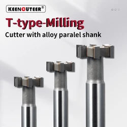 Carbide T-Slot  Milling Cutter Tungsten Steel Straight Handle Welding Edge Type Cutter YG Industrial Grade Keyway Endmills Tool