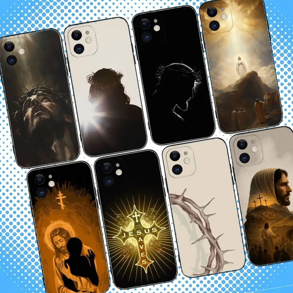 

Son Of God Jesus Cross Holy Phone Case For iPhone 17,16,15,14,13,12,11,Pro,Max,Plus,Air,X,XS,XR,SE,8,7,Mini,Soft Black Case
