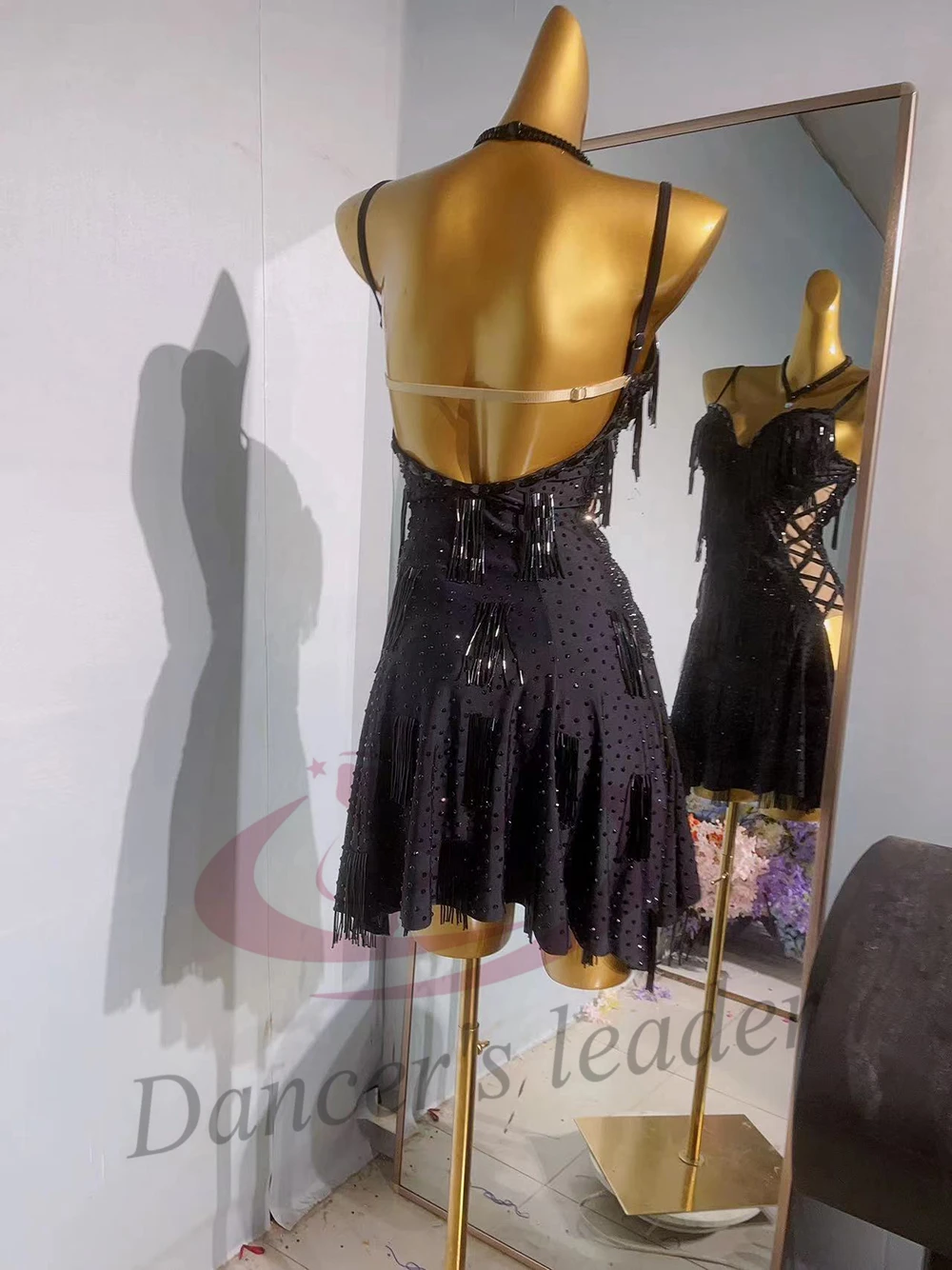 Ballerini latini, adulti, bambini, bretelle con nappe slim fit personalizzate di fascia alta Tango Samba AB Stone Performance Dress