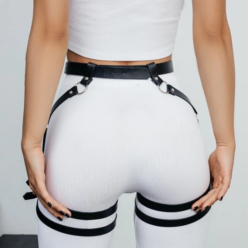 Sexy Leg Harness Waist Belt Leather Lingerie Thigh Garter 