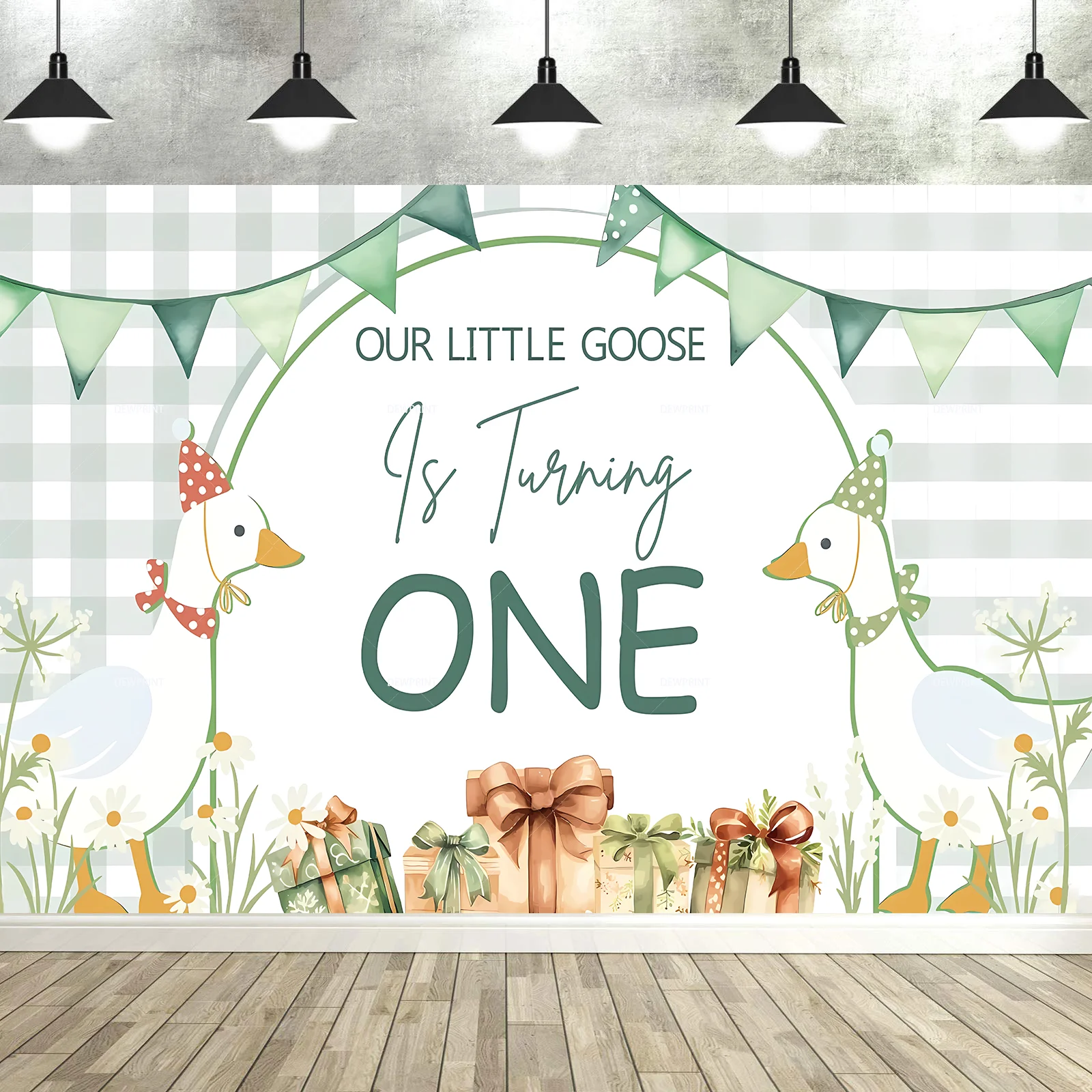 One Silly Goose Backdrop Banner for Kids Goose 1st Birthday Party Decoration Duck Farm Barnyard First Birthday Party Supplies