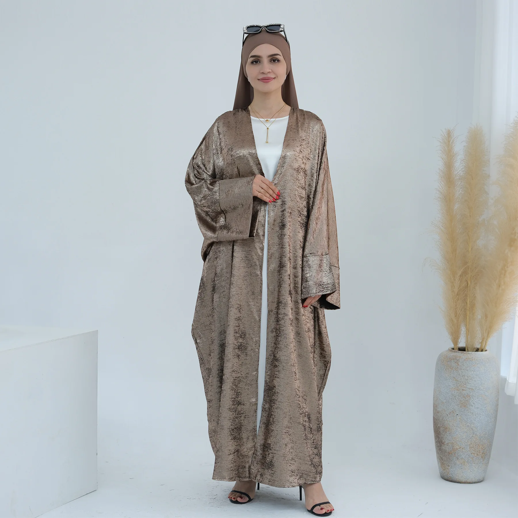 Abaya elegante para mulheres muçulmanas, abayas abertas, roupas modas, casaco modesto, robe turco e dubai, quimono árabe, nova moda, 2022