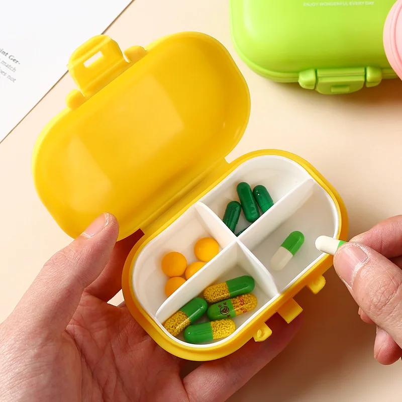 4 شبكة الطب حبة صندوق صندوق لتخزين السفر حبة حالة الفيتامينات أقراص حاوية صندوق بلاستيكي كبسولات المنظم مقاوم للماء