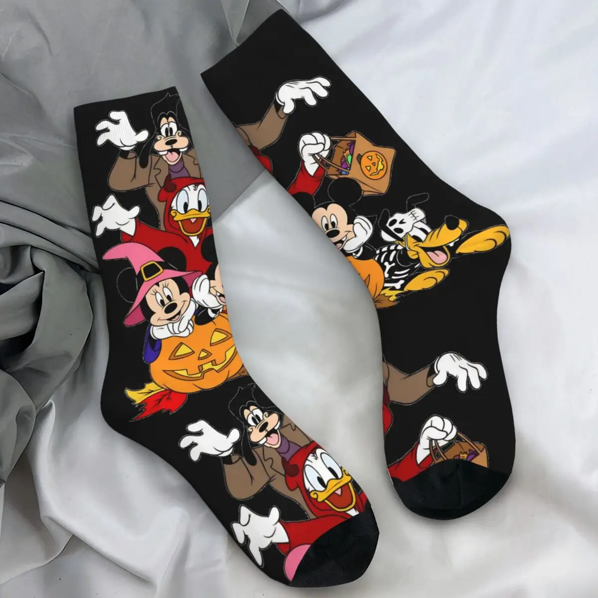 هالوين ميكي وميني الجوارب خدعة أو علاج اليقطين جوارب زوجين متوسطة لينة في الهواء الطلق جوارب رياضية الخريف عدم الانزلاق الجوارب