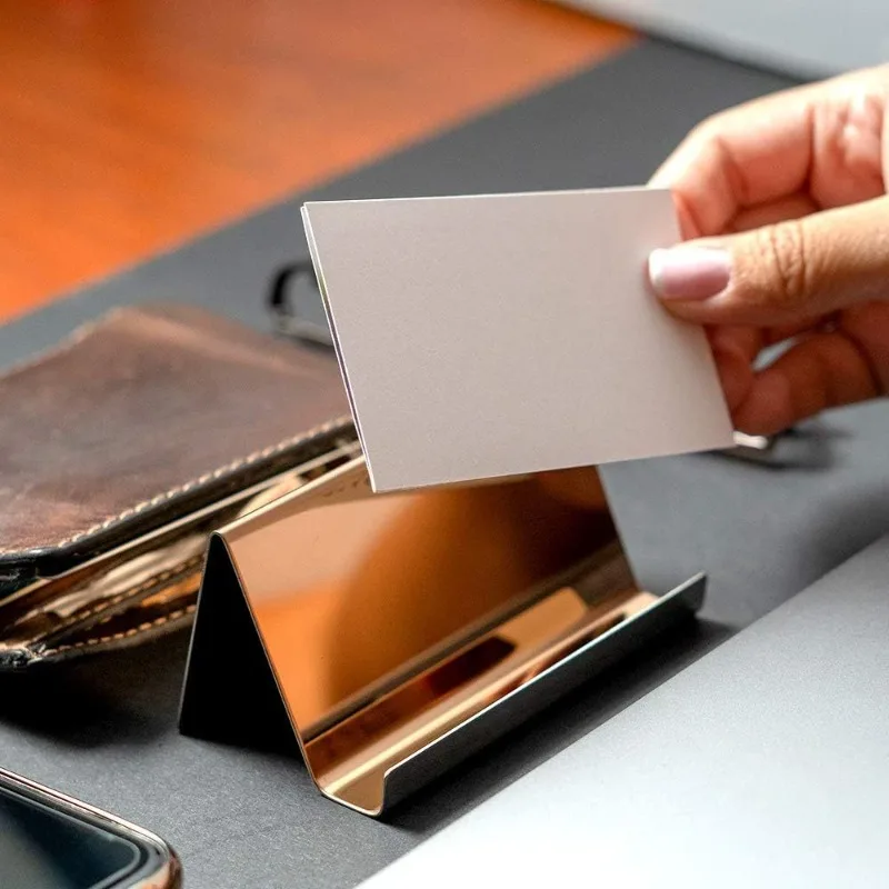 

1 шт./2 шт., держатель для визитных карточек из нержавеющей стали, держатель для визитных карточек из нержавеющей стали, настольный креативный деловой офис, стойка регистрации