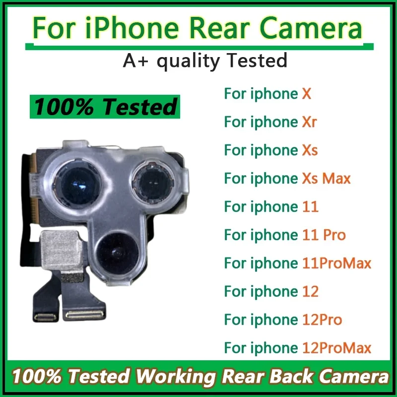 Rear Camera For iPhone Xs 11 12 Pro Max Back Camera Rear Main Lens Flex Cable Camera For iphone X XR XS MAX 13 PRO Max Camera