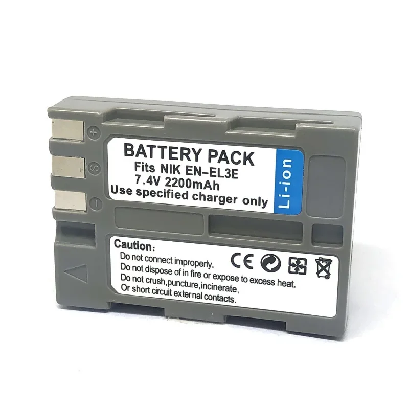 2200mAh 7.4V EN-EL3e ENEL3e EN-EL3 EN EL3 EL3a Bateria do aparatu + Ładowarka do Nikon D700 D300S D300 D200 D100 D90 D80 D70S D70 D90s