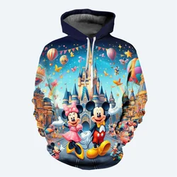 Autumn and Winter Cartoon Disney Men's Hoodie 3D Printed Mickey Minnie Pattern Children's Hoodie Fashionable Casual Sweater