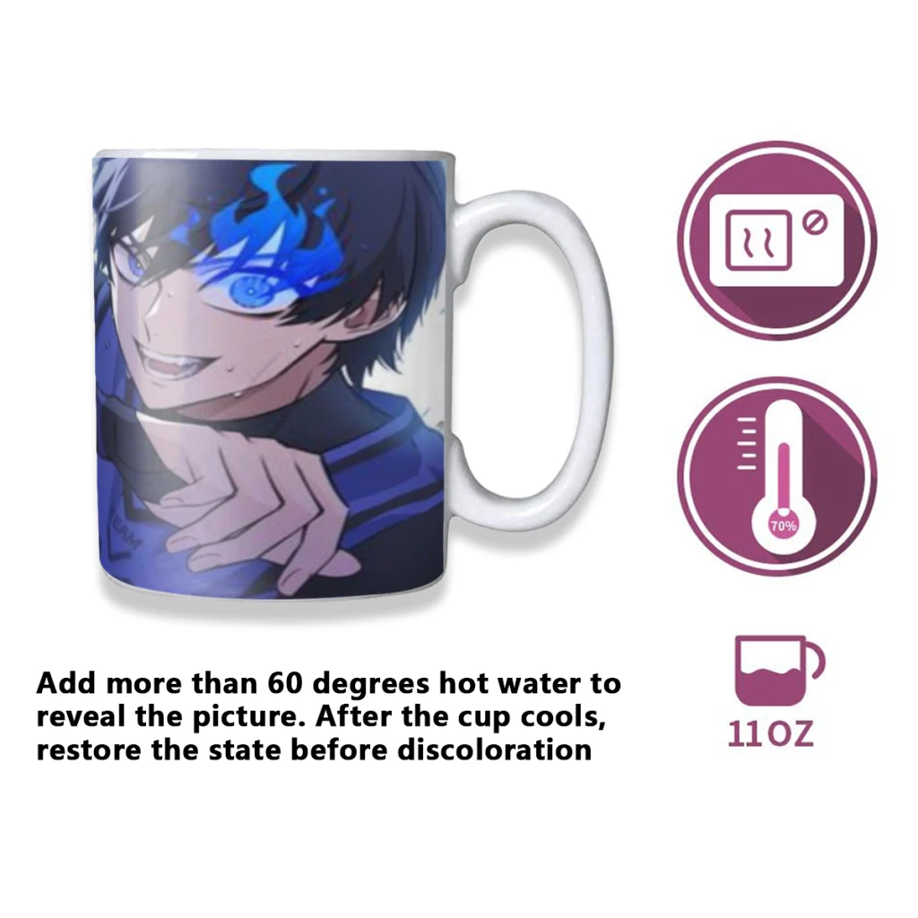 Japanese Cartoon Anime Blue Lock Free shipping Magic Color Changing Ceramic Coffee Mug Cup Friends Gift