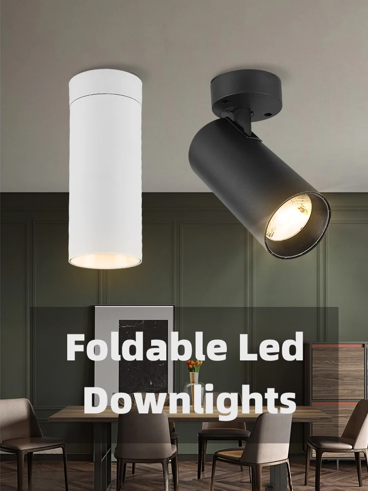 Faltbares LED-Downlight, 7 W/10 W/15 W, Strahler, LED-Deckenleuchte, oberflächenmontierte Downlights für Zuhause, 3 Farben, Licht, Spot-LED, 220 V – Detail 1