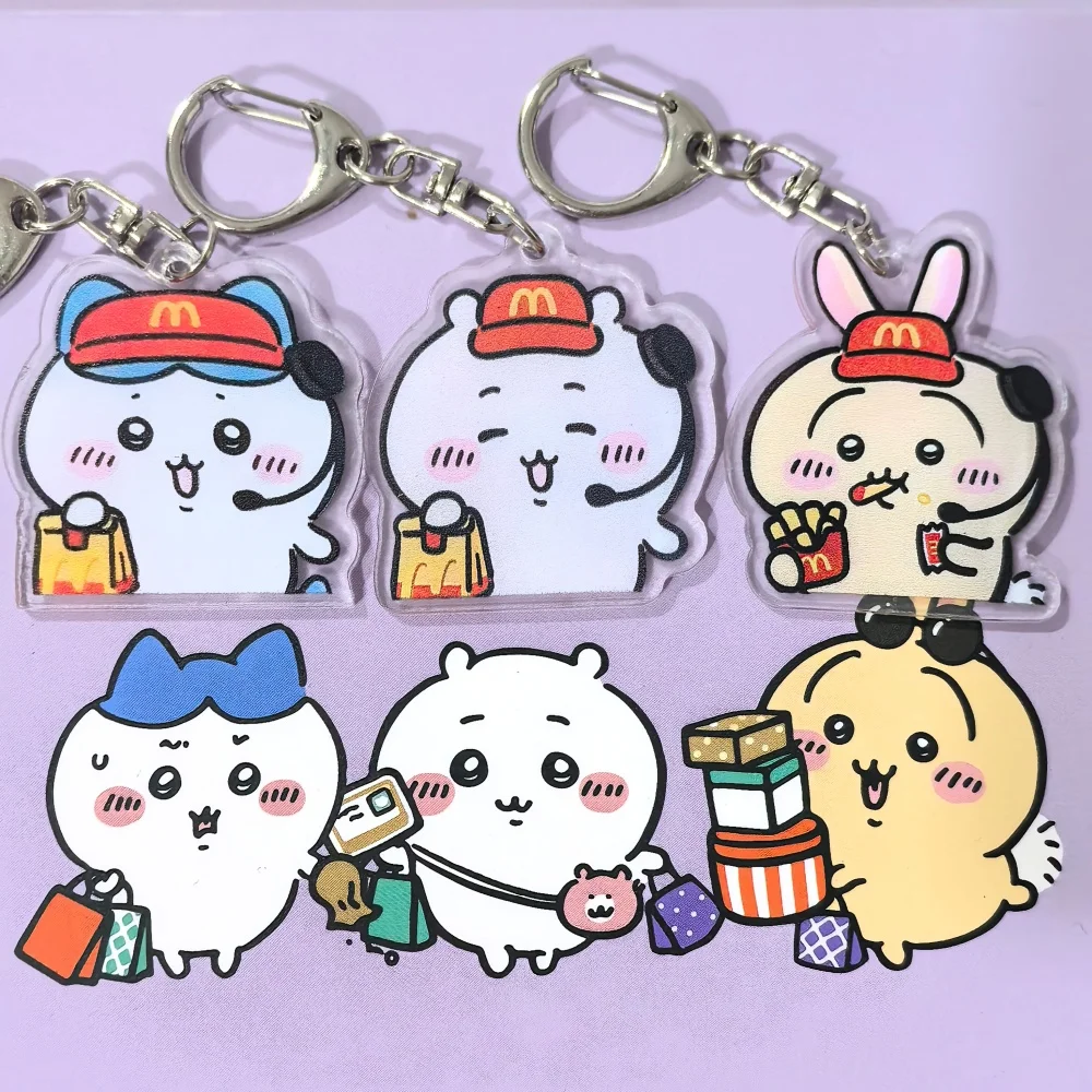 2026 Keychain Usagi Hachi Acrylic Affordable Schoolbag Decoration Pendant Cute Style Stationery Decoration